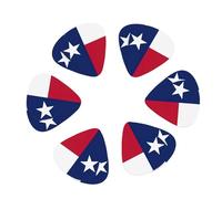 Texas State Flag Print Guitar and Ukulele Picks For Music Lovers 12 PCS Mixed Gauges(0.46/0.71/0.96mm)