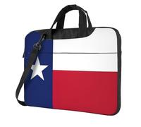 Texas State Flag Print Laptop Bag, Adjustable Shoulder Strap and Hidden Handle, Simplify Your Everyday, Black/White, 15.6 inch