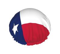 Texas State Flag Print Large Size Waterproof Shower Cap For Women And Men Reusable Lightweight Soft Hat