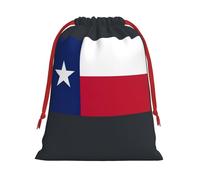 Texas State Flag Print Present Bag, Reusable Organizer For Holiday Celebrations, Xmas Party Favors