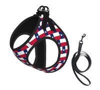 Texas State Flag Print Small Dog Harness And Leash Set, Adjustable Soft Vest With 360° Reflective Straps For Cats Puppy