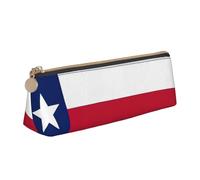 Texas State Flag print Triangle Box Multi functional Makeup Bag, Office Travel and Daily Stationery Storage, White, One Size, Lightweight