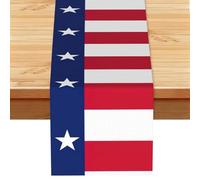 Texas State Flag Printed Table Runner 13x72in - Durable Table Cloth for Kitchen Dining, Wedding & Holiday Table Decor