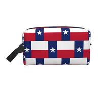 Texas State Flag Printed Toiletry Storage Bag, Large Capacity Organizer Pouch for Power Bank and Cables Use
