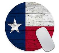 Texas State Flag Round Mouse Pad, Cute Pattern Non-Slip Rubber Base