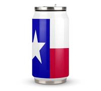Texas State Flag Stainless Steel Coke Tumbler Vacuum Insulated Beverage Cup Travel Coffee Mug with Lid Straw 300ml