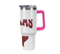Texas State Flag Travel Mug with Handle & Straw 40oz Stainless Steel Insulated Tumbler Large Capacity Coffee Cup