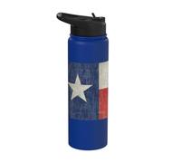 Texas State Flag with Distressed Look Stainless Steel Insulated Water Bottle
