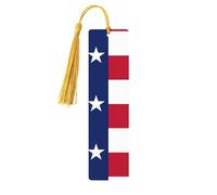 Texas State Flag Wooden Bookmark Craft Hanging Tags Ornaments Rectangular Bookmarks with Holes and Ropes