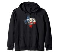 Texas State Map Flag Patriotic Oil Rig Worker Zip Hoodie