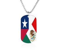 Texas State Mexican Flag Funny Memorial Necklace Lightweight Printed Photo Necklaces Metal Tag Pendant