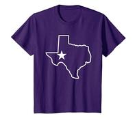 Texas State Outline map for Teen Girls T-Shirt, Youth, Purple, Medium