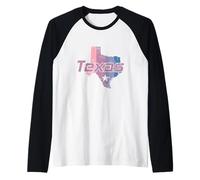 Texas State Outline Map USA America Raglan Baseball Tee