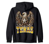 Texas State Pride s Bald Eagle s State Star Emblem & Map Zip Hoodie