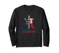 Texas Strong Cross Christian Patriotic Religion Long Sleeve T-Shirt