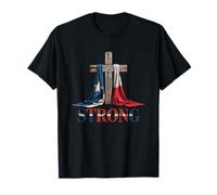 Texas Strong Cross Christian Patriotic Religion T-Shirt