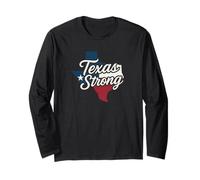 Texas Strong Cursive Flag Colors State Support Design Long Sleeve T-Shirt
