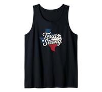 Texas Strong Cursive Flag Colors State Support Design Tank Top