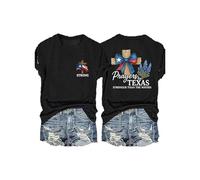 Texas Strong Prayers for Texas God Bless Texa T Shirt for Women (Black XXL)