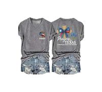 Texas Strong Prayers for Texas God Bless Texa T Shirt for Women (Grey L)