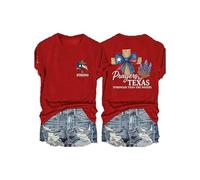 Texas Strong Prayers for Texas God Bless Texa T Shirt for Women (Red XXXL)
