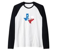 Texas Swimmer Flag Raglan Baseball Tee