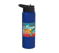 Texas Texas map Texas Landscape Texas Sunset Mountains River Stainless Steel Insulated Water Bottle