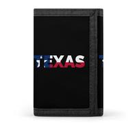 Texas Text Art Trifold Men's Wallets with 8 Card Slots & Key Hook Slim Travel Purse Money Clip