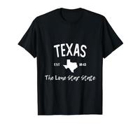 Texas the Lone Star State Western Rodeo Est 1845 Cowboy Value Graphic T-Shirt, Men, Black, XL
