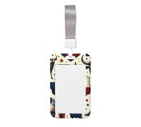 Texas-The-Long-Star-Flag Abs Vertical Id Badge Holder, Name Badge with Clear Scanning Film