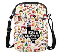 Texas Travel Gift Texas Lone Star State Gift Bachelorette Party Favor Texas Is Calling And I Must Go Travel Crossbody Bag, Texas is Calling Cr, Multifunctional