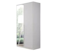 Texas Wardrobe - 91cm - 2 Door - Mirror - Alpine White
