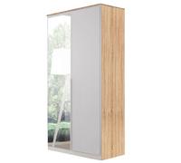 Texas Wardrobe - 91cm - 2 Door - Mirror - with Extras - Sonoma Oak & Alpine White