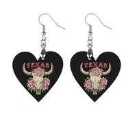 Texas Western Cow Skull Wood Earrings Personalized Dangle Earring Pendants Charms for Woman Jewelry