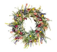Texas Wreath Spring And Summer Plastic Wreath Home Patio Door Hanging Decoration Simulation Dried Flowers Door Fall Wreath (Green, XL)