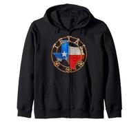 Texas Wrought Iron Barn Art Rusty Bronze Stars Ranch Farm Zip Hoodie