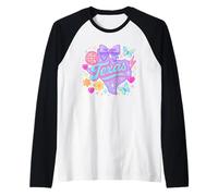 Texas Y2K Coquette State Graphic with Bow and Butterflies Raglan Baseball Tee