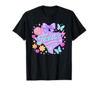 Texas Y2K Coquette State Graphic with Bow and Butterflies T-Shirt