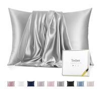 Texbee 100% Mulberry Silk Pillowcase for Hair and Skin with Hidden Zipper, Both Side 23 Momme Silk, King Size 1 Pack Gifts for Women Men (50x90CM, Dark Grey)