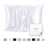 Texbee 100% Mulberry Silk Pillowcase for Hair and Skin with Hidden Zipper, Both Side 23 Momme Silk, King Size 1 Pack Gifts for Women Men (50x90CM, Pure White)