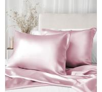 Texbee Silk Pillow cases 2 Pcak, 22 Momme Mulberry Silk Pillowcase for Hair and Skin Health, Soft Smooth Breathable Cool Satin Pillow Case for Beauty Sleep, with Gift Box (50x75 cm, Pink)