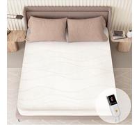 Texciting Heated Mattress Pad Full Size-Single Controller Electric Mattress Pad with Deep Pocket,6 Heat Settings & 1-10 Auto Shut Off Electric Bed Warmer,ETL Certified,Machine Washable,(White)