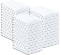 TEXCRAFT Bar Mop Towels Pack of 36 - Bulk Terry Cleaning Rags 16"x19" - Absorbent, Durable Cotton Towels for Kitchen, Restaurant, Bar, Home - Multipurpose Commercial Terry Cloth Shop Rags (White)