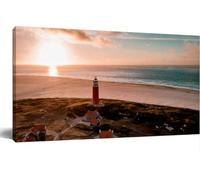 Texel Lighthouse During Sunset Netherlands Dutch Island Texel Wall Art Canvas Prints Painting Unframed Paintings Canvas Wall Art Vintage For Living Room Bedroom Kitchen Home And Office 12x16 Inch