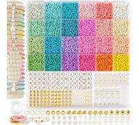 TEXGIZRLY 3mm Seed Beads for Bracelet Jewelry Making Bracelet Making Kit | 24 Colors Beads | Friendship bracelets kit with letter beads| Gift for adults girls DIY