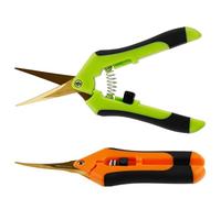 TEXIJUSO 2 Pcs Garden Pruning Scissors, Professional Precision Titanium Coated Blades Trimming Shears, Comfortable Touch Handles Secateurs, Gardening Tools for Flowers Fruits Grape Florist Bonsai