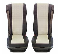 Texmar Designed to fit DAF 106 XF TRUCK FABRIC TAILORED SEAT COVERS BLACK and GREY 2 pieces
