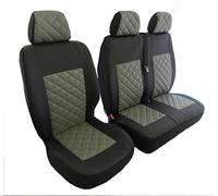 Texmar Designed to fit Ford Transit MK7 2006-2012 LEFT or RIGHT HAND DRIVE ECO BLACK- GRAY LEATHER Seat Covers 2+1 (1 single 1 double)