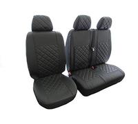 TEXMAR Designed to fit Ford Transit MK7 2006-2012 RIGHT and LEFT HAND DRIVER Black ECO LEATHER Seat Covers 2 + 1 (1 single 1 double)