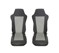 TEXMAR Designed to fit MERCEDES ACTROS MP4 AFTER 2014 TRUCK SEAT COVERS GREY ECO LEATHER